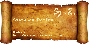 Szerencs Rozina névjegykártya